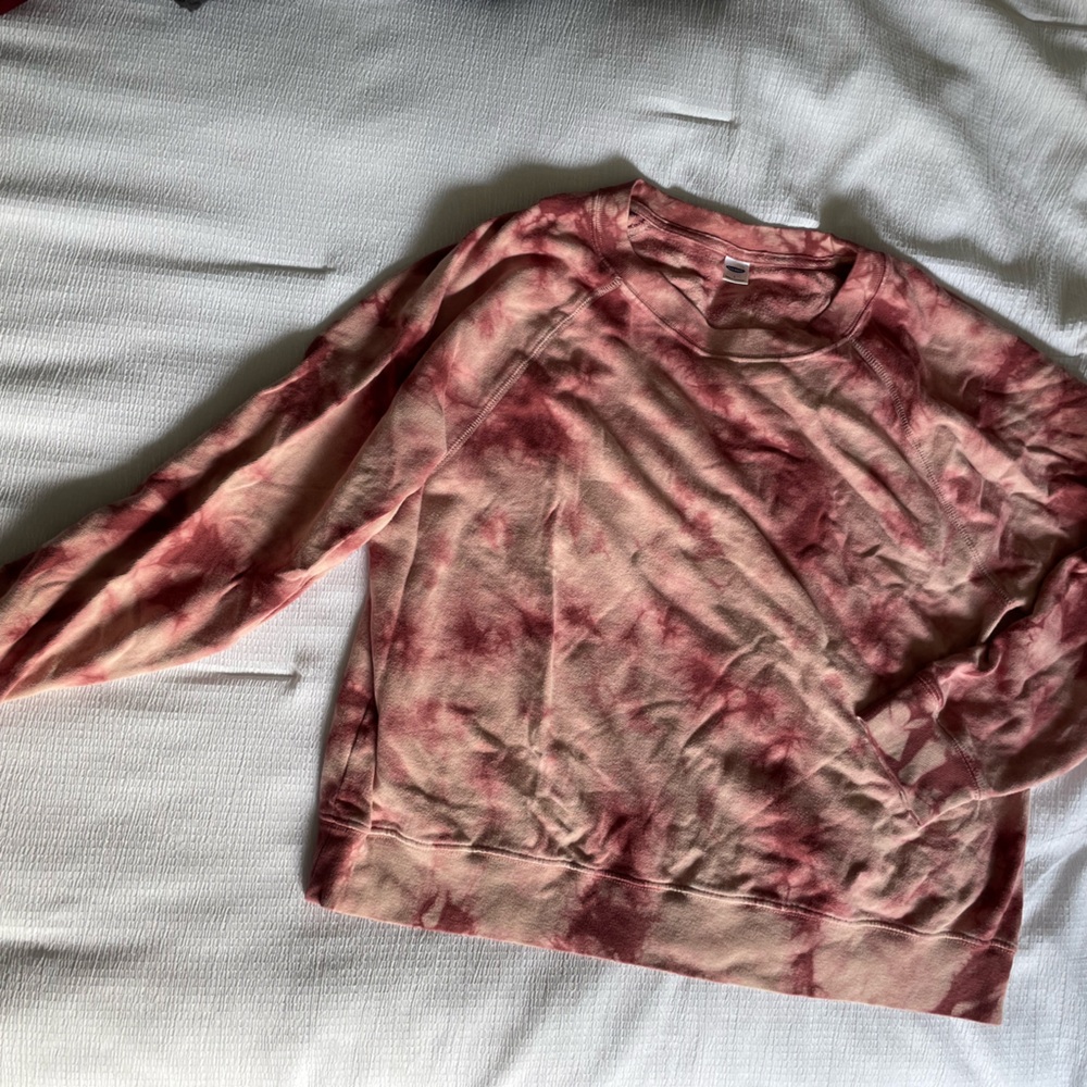 Old Navy Pink Tie Dye Crewneck Womens Size Large